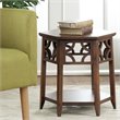 Home Square Wood Hexagon End Table in Brown - Set of 2
