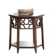 Home Square Wood Hexagon End Table in Brown - Set of 2