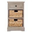 Home Square Vintage Side Storage Side Table in Vintage Grey - Set of 2