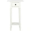 Home Square Wood End Table in Distressed Cream - Set of 2