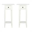 Home Square Wood End Table in Distressed Cream - Set of 2