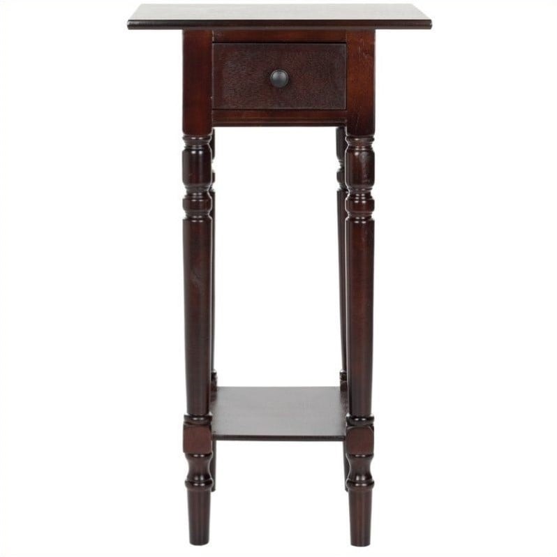 Home Square Wood End Table in Dark Cherry - Set of 2