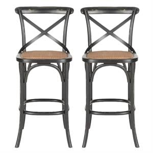 Home Square Oak Wood Barstool in Hickory - Set of 2
