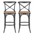 Home Square Oak Wood Barstool in Hickory - Set of 2