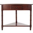 Home Square Wood Corner Table in Dark Cherry - Set of 2