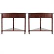 Home Square Wood Corner Table in Dark Cherry - Set of 2