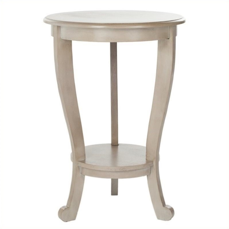 Home Square Wood Pedestal Side Table in Grey - Set of 2
