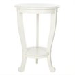 Home Square Wood Pedestal Side Table in Cream - Set of 2