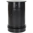 Home Square Wood Oval Cabinet in Distressed Black - Set of 2