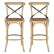 Home Square Oak Wood Barstool in Weathered Oak - Set of 2