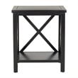 Home Square Poplar Wood End Table in Black - Set of 2