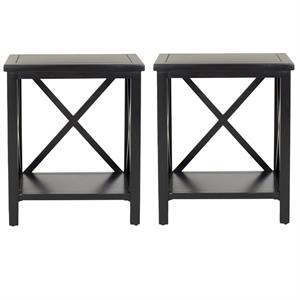 home square candence poplar wood end table - set of 2