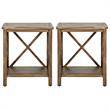 Home Square Poplar Wood End Table in Oak - Set of 2