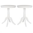 Home Square Pine Wood Side Table in White Finish - Set of 2