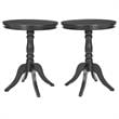 Home Square Pine Wood Side Table in Black Finish - Set of 2