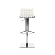 Home Square Leather Seat Steel Adjustable Bar Stool in Creme - Set of 2