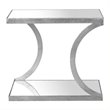 Home Square Iron and Mirror Accent Table in Silver - Set of 2