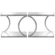 Home Square Iron and Mirror Accent Table in Silver - Set of 2