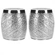 Home Square Aluminum Stool in Nickle Plated - Set of 2