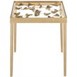 Home Square Butterfly Accent End Table in Gold and Clear - Set of 2