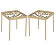 Home Square Butterfly Accent End Table in Gold and Clear - Set of 2