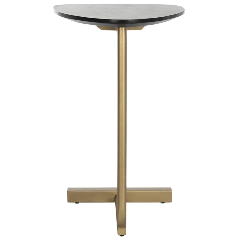 Home Square Accent End Table in Black and Gold - Set of 2