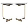 Home Square Accent End Table in Black and Gold - Set of 2