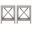 Home Square Poplar Wood End Table in Gray - Set of 2
