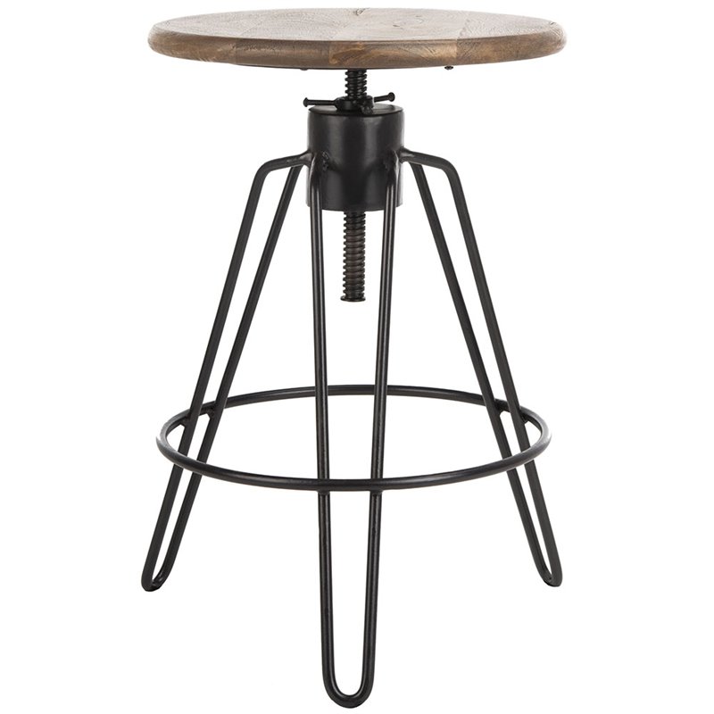 Home Square Adjustable Swivel Counter Stool in Natural Honey - Set of 2