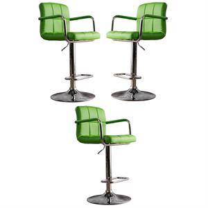 home square reiley modern metal adjustable bar stool in green