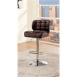Home Square Birch Faux Leather Adjustable Bar Stool in Brown - Set of 3