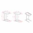 Home Square Industrial Metal Adjustable Side Table in Sand Black - Set of 2