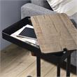 Home Square Industrial Metal Adjustable Side Table in Sand Black - Set of 2