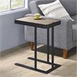 Home Square Industrial Metal Adjustable Side Table in Sand Black - Set of 2