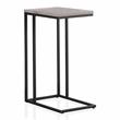 Home Square Rustic Metal C-Shaped Side Table in Antique White - Set of 2