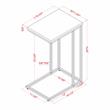 Home Square Rustic Metal C-Shaped Side Table in Antique White - Set of 2