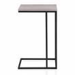 Home Square Rustic Metal C-Shaped Side Table in Antique White - Set of 2