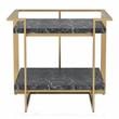 Home Square Meliman Contemporary Metal 1-Shelf End Table in Gold - Set of 2