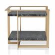 Home Square Meliman Contemporary Metal 1-Shelf End Table in Gold - Set of 2