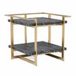 Home Square Meliman Contemporary Metal 1-Shelf End Table in Gold - Set of 2