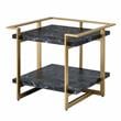 Home Square Meliman Contemporary Metal 1-Shelf End Table in Gold - Set of 2