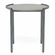 Home Square Mordicai Metal Round End Table in Light Gray - Set of 2