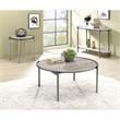 Home Square Mordicai Metal Round End Table in Light Gray - Set of 2