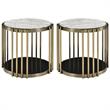 Home Square Kual Contemporary Metal 1-Shelf End Table in Brass - Set of 2