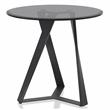 Home Square Hetra Contemporary Glass Top End Table in Black - Set of 2