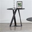 Home Square Hetra Contemporary Glass Top End Table in Black - Set of 2