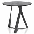 Home Square Hetra Contemporary Glass Top End Table in Black - Set of 2