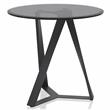 Home Square Hetra Contemporary Glass Top End Table in Black - Set of 2
