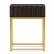 Home Square Giffore Wood 1-Drawer Side Table in Walnut and Gold - Set of 2