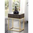 Home Square Giffore Wood 1-Drawer Side Table in Walnut and Gold - Set of 2